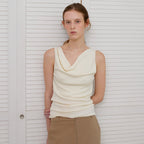 SUAMAR Wane Drape Neck Sleeveless (Cream)