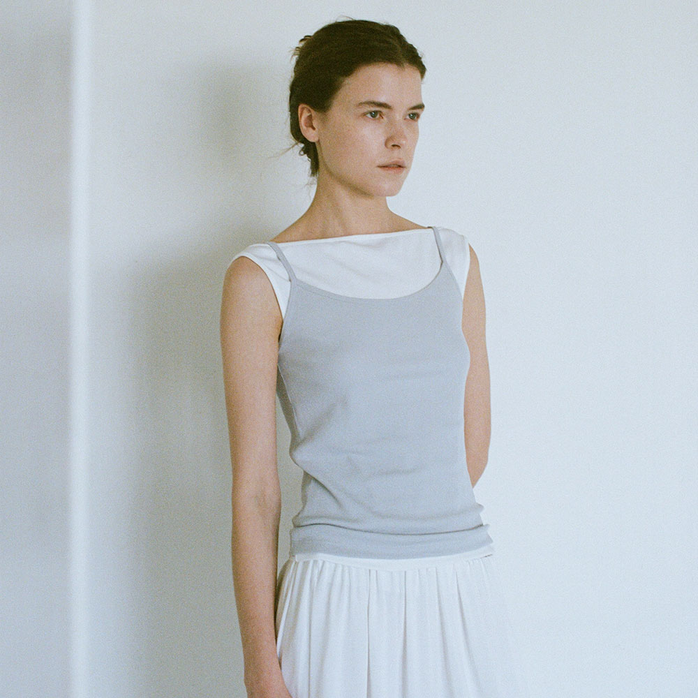 TEXT ROOM Airy Sleeveless_Light Grey