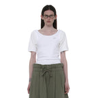 PARTIMENTO WOMEN SCOOP-NECK BAT SLEEVE TOP_WHITE
