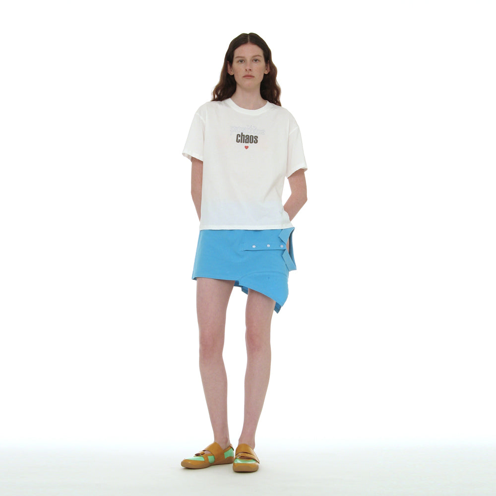 PARTIMENTO WOMEN POSITIVE CHAOS PRINTED TEE_WHITE