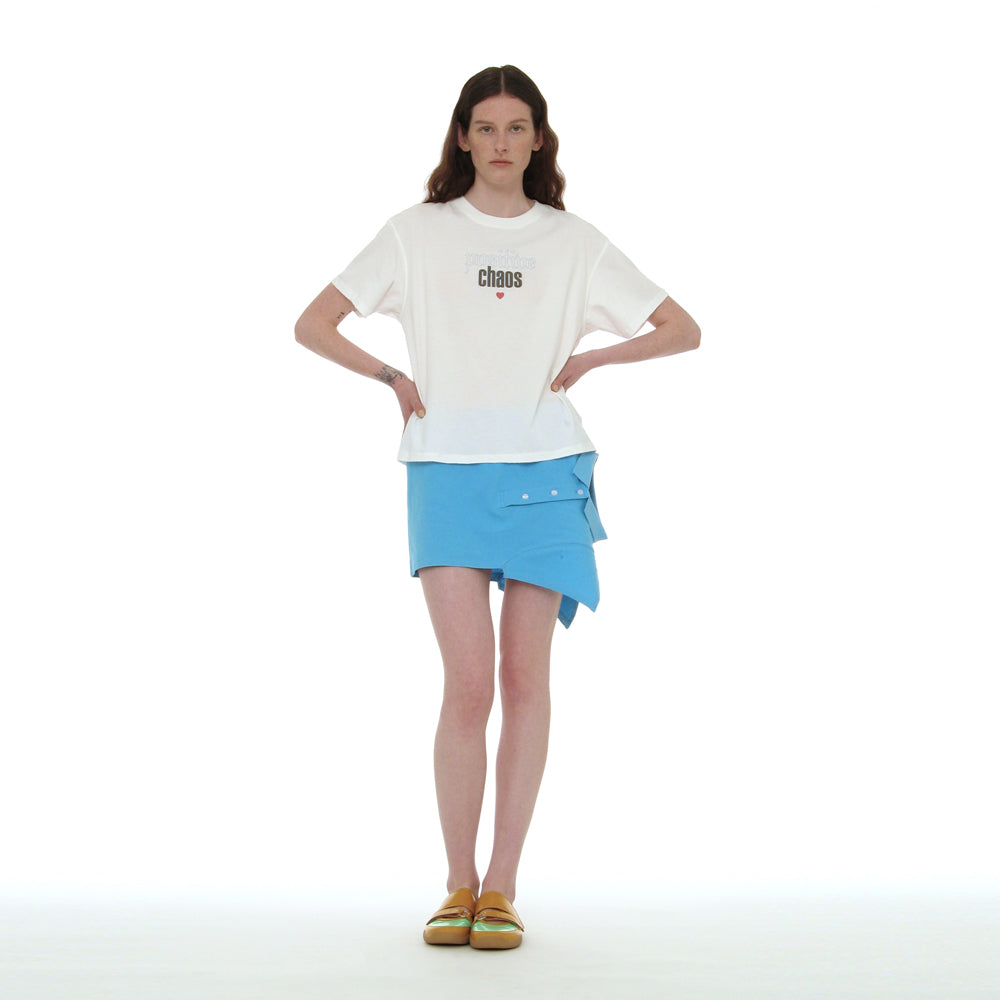 PARTIMENTO WOMEN POSITIVE CHAOS PRINTED TEE_WHITE