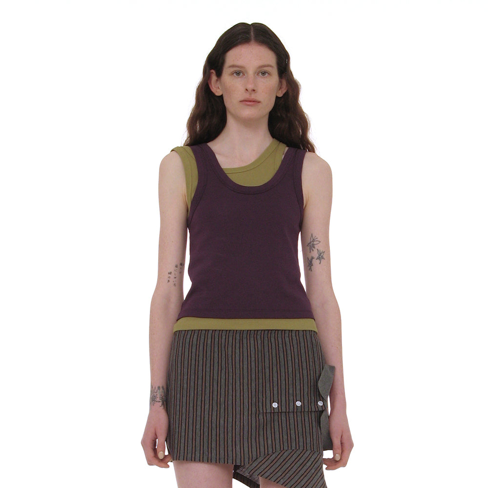 PARTIMENTO WOMEN OVERLAY SLEEVELESS_PURPLE