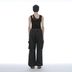 PARTIMENTO WOMEN OVERLAY SLEEVELESS_KHAKI BROWN