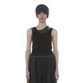 PARTIMENTO WOMEN OVERLAY SLEEVELESS_KHAKI BROWN