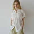 LUMETO Embroidered cotton shirt_Ivory