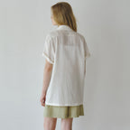 LUMETO Embroidered cotton shirt_Ivory