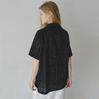 LUMETO Lace half sleeve shirt_Black