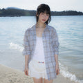 RoséFrantz See-through Check Overfit Shirt [Sky Blue]