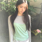 MITA YOUTH Tencel halterneck tank top & layered sheer t-shirt 8 colors