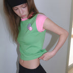 GREET Pafit color combination short sleeve T-shirt_Pafit T-shirt_Green
