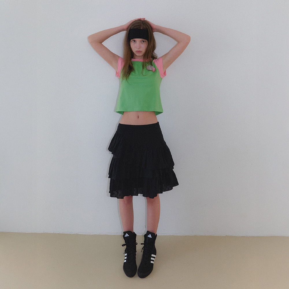 GREET Pafit color combination short sleeve T-shirt_Pafit T-shirt_Green