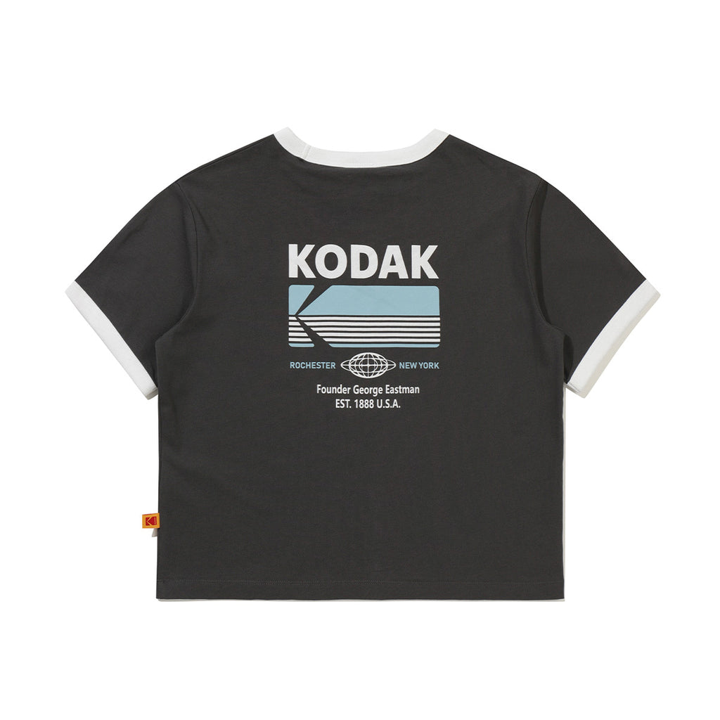 KODAK APPAREL Breezepop Big Graphic Short Sleeve T-Shirt Women CHARCOAL