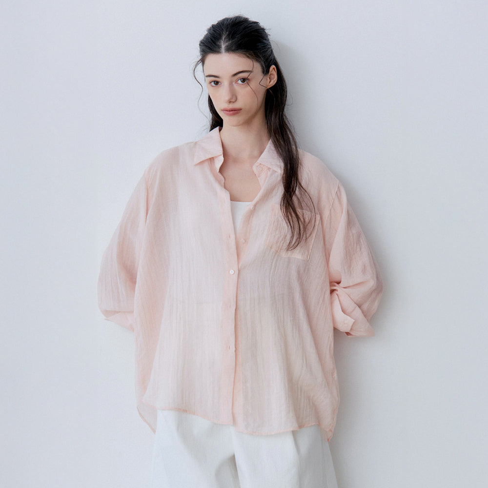 Le' Studio [Summer sheer shirt] SUMMER LOOSE FIT SHEER SHIRT (PK)