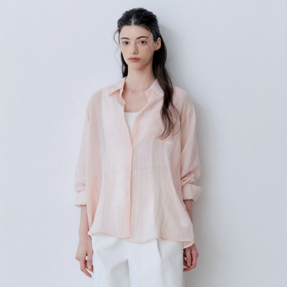 Le' Studio [Summer sheer shirt] SUMMER LOOSE FIT SHEER SHIRT (PK)