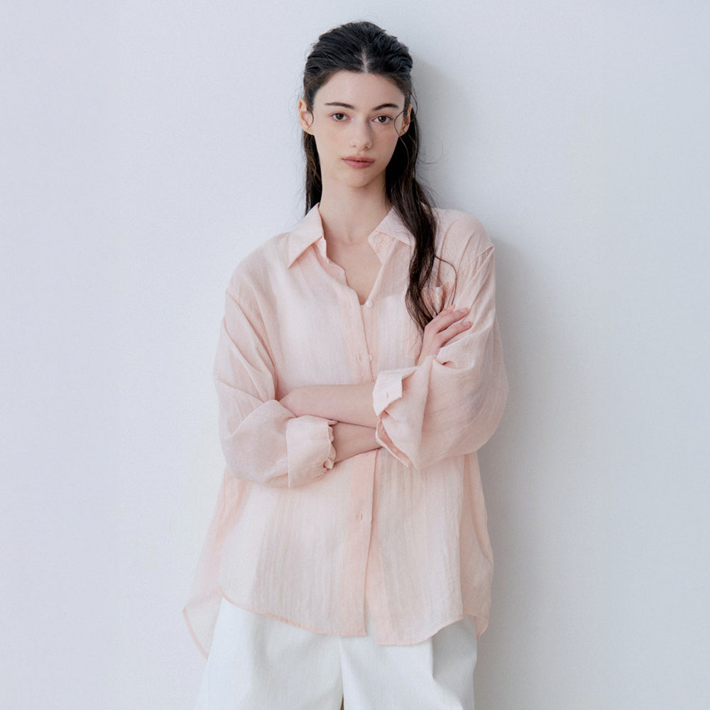 Le' Studio [Summer sheer shirt] SUMMER LOOSE FIT SHEER SHIRT (PK)