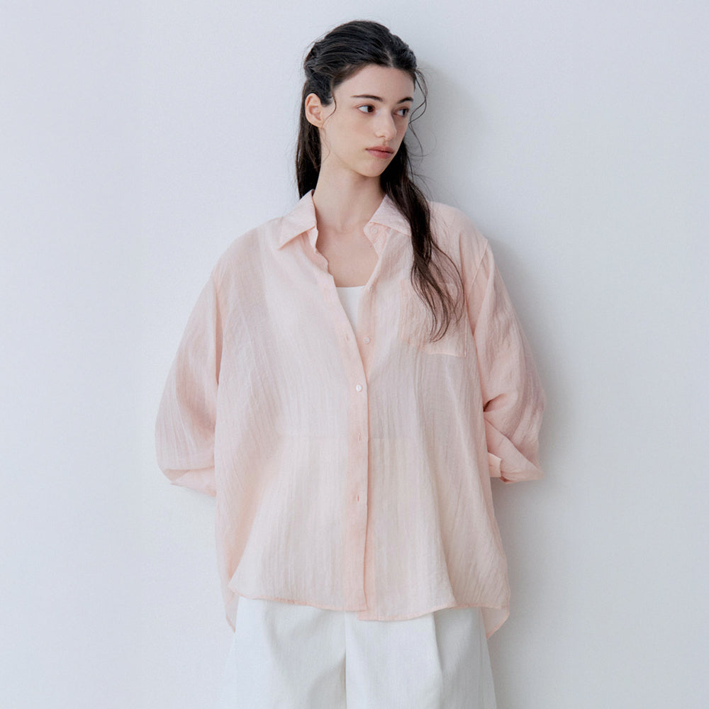 Le' Studio [Summer sheer shirt] SUMMER LOOSE FIT SHEER SHIRT (PK)