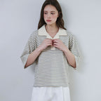 MALOUPE 5217 Striped short-sleeved T-shirt (gray)