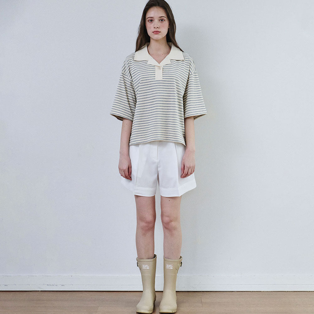 MALOUPE 5217 Striped short-sleeved T-shirt (gray)