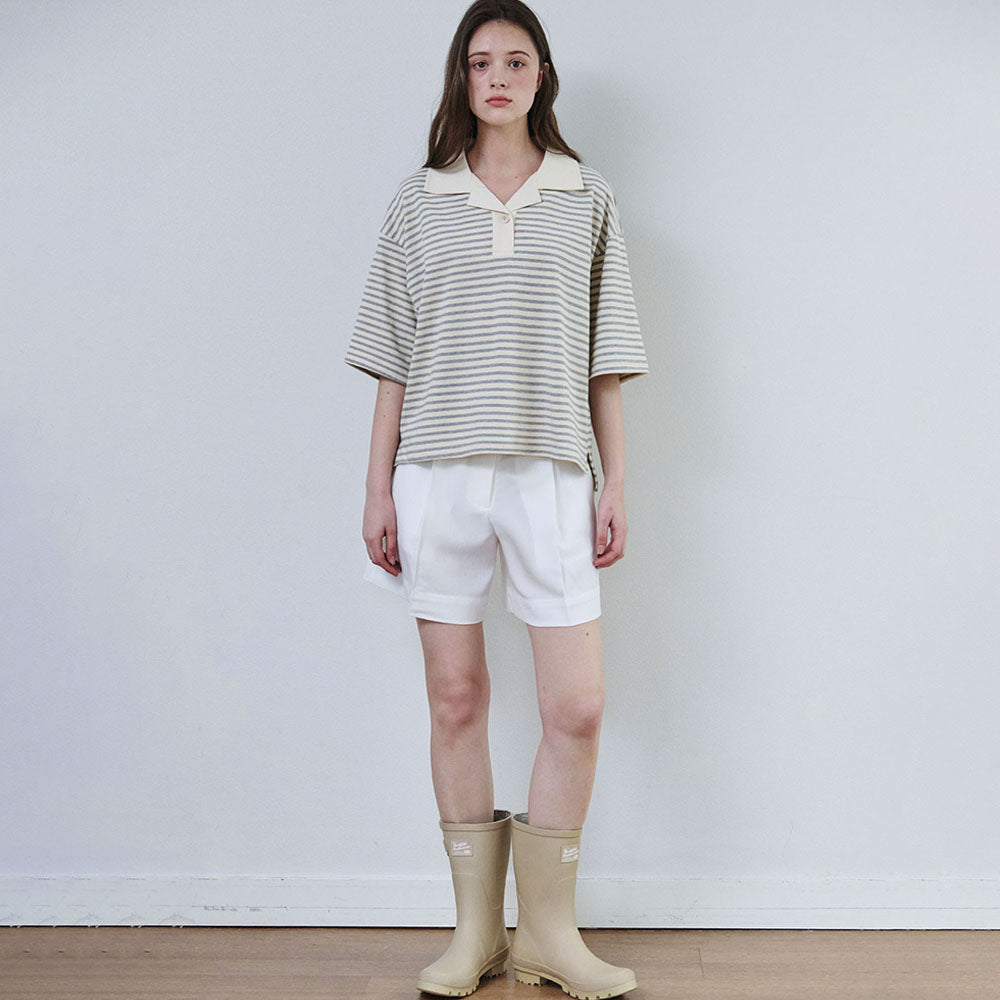 MALOUPE 5217 Striped short-sleeved T-shirt (gray)