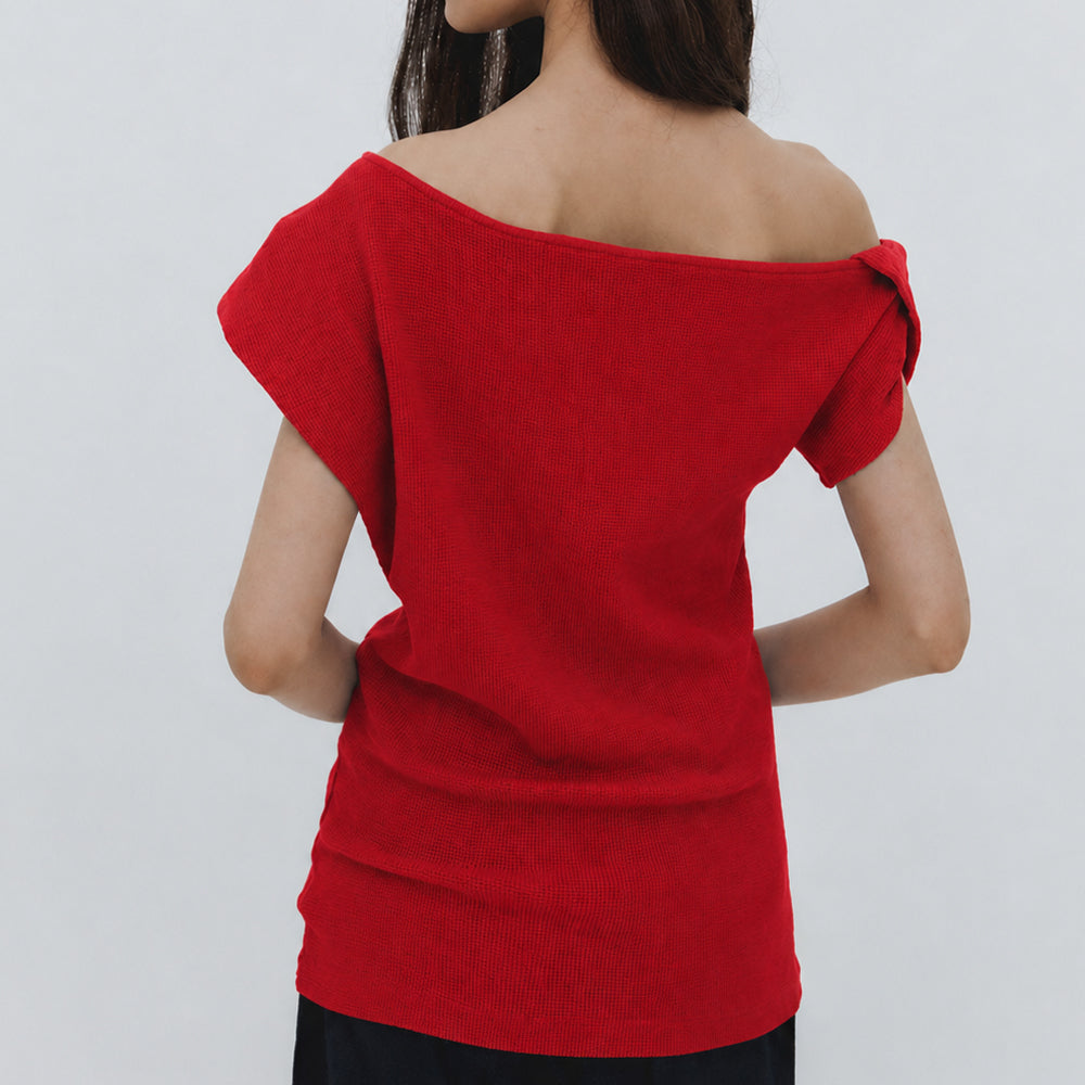 EPINGLER TWISTED ASYMMETRIC T - RED