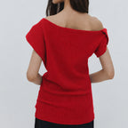 EPINGLER TWISTED ASYMMETRIC T - RED