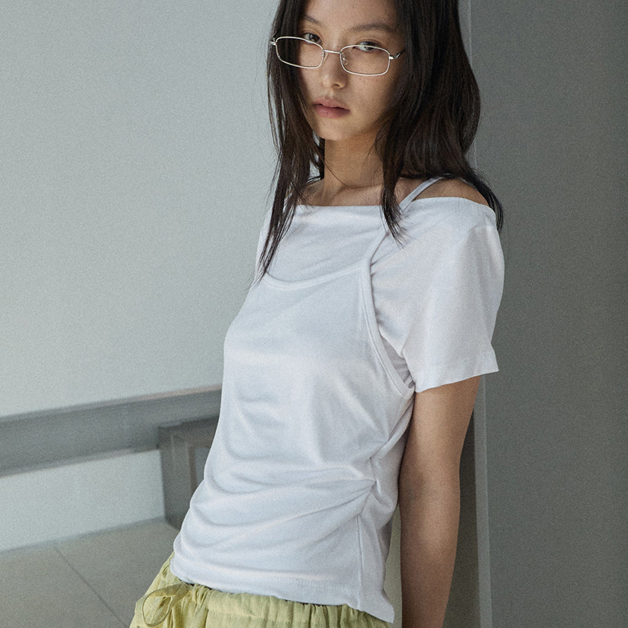 RENSE Cami Layered T-Shirt White