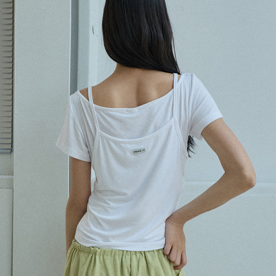 RENSE Cami Layered T-Shirt White