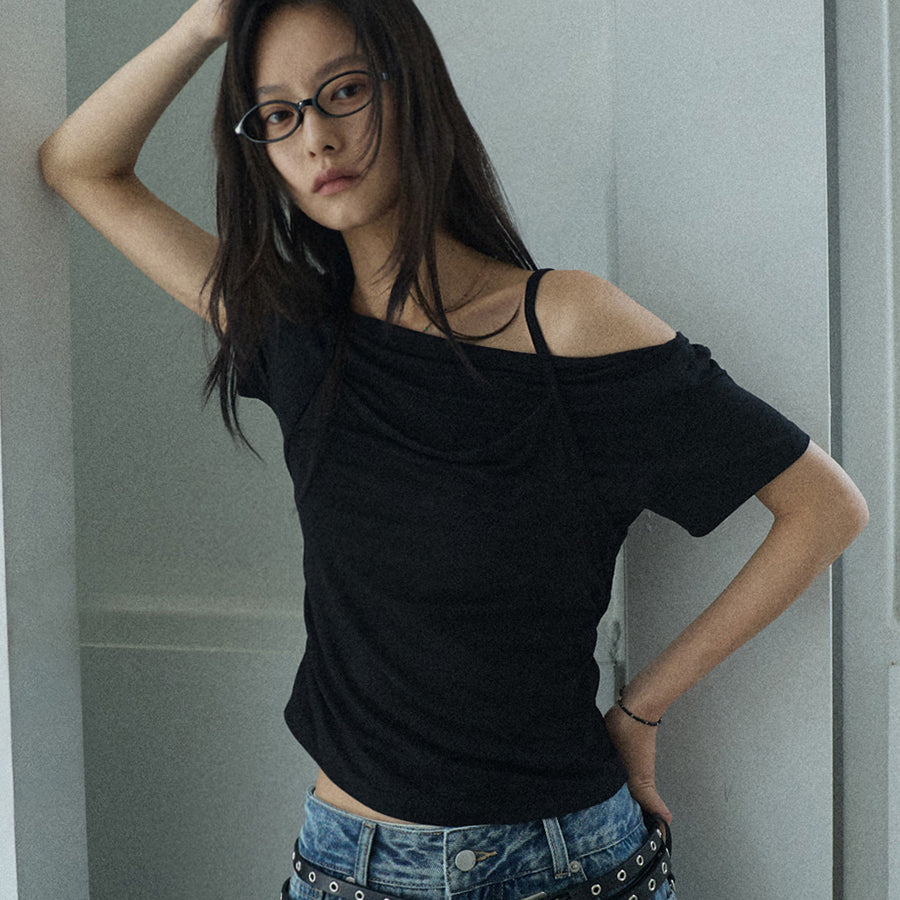RENSE Cami Layered T-Shirt Black