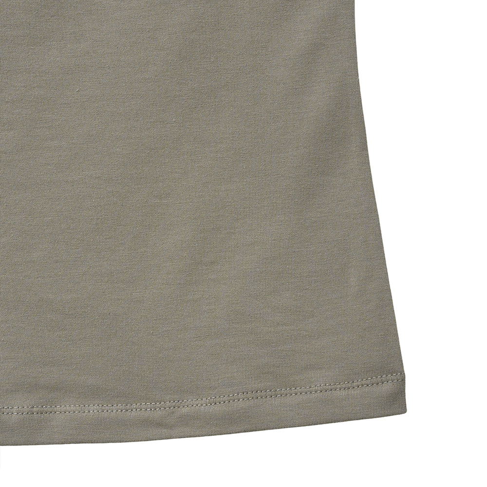 NOIRER FOR WOMEN Boat neck sleeveless t-shirt (ashed khaki)