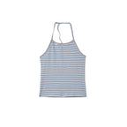 RENSE Ribbed Stripe Halter Top Blue