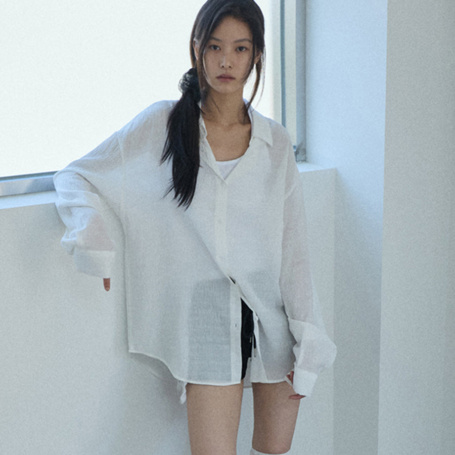RENSE Crinkle Summer Shirt White