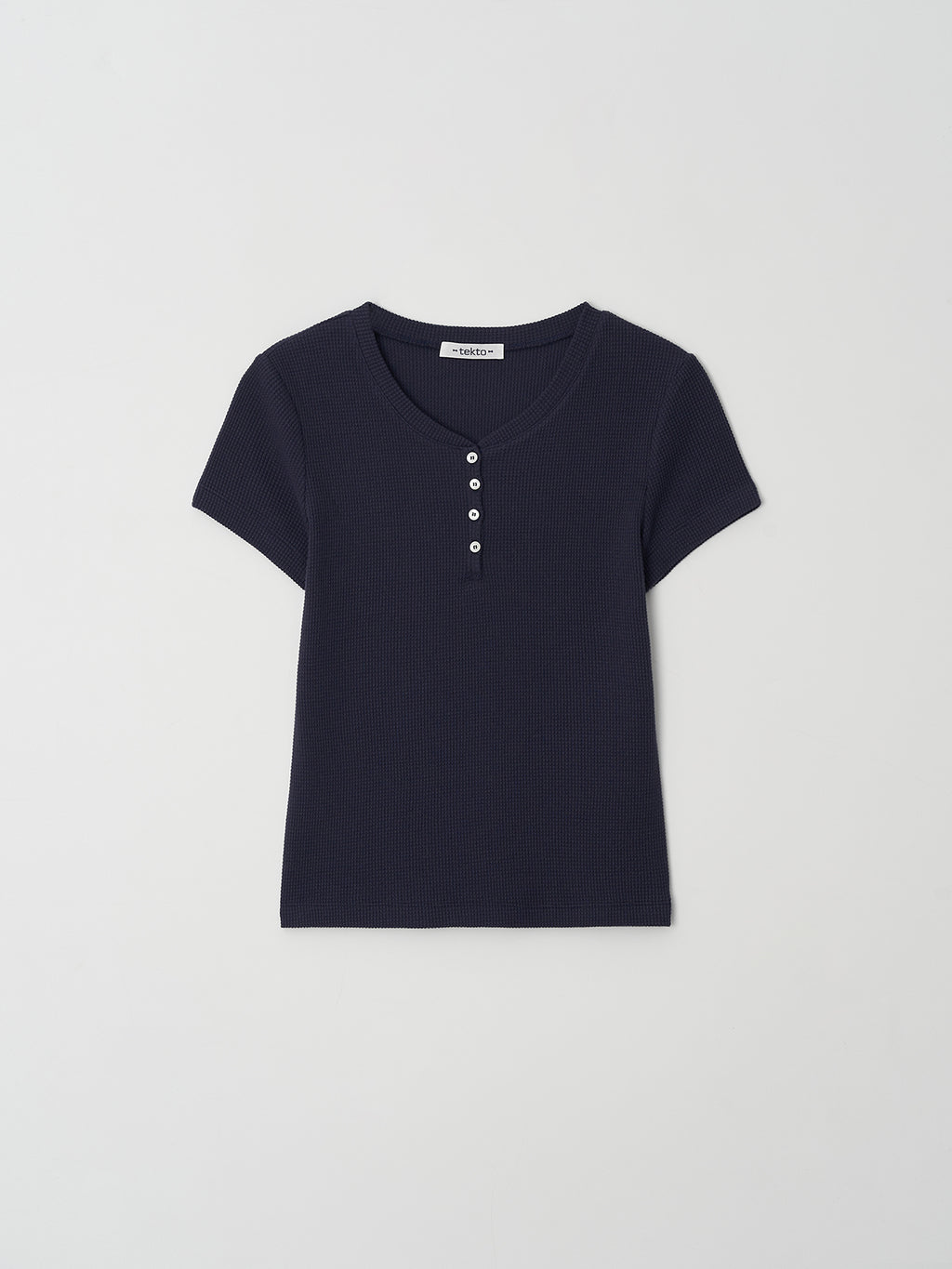 Tekto Kate waffle henley t-shirt_Navy