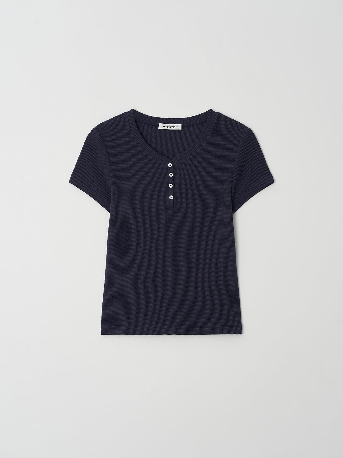 Tekto Kate waffle henley t-shirt_Navy