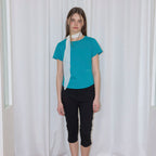 NEWYORKWORKS Embroidery Round Short Sleeve T-Shirt (4color)_Teal