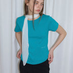 NEWYORKWORKS Embroidery Round Short Sleeve T-Shirt (4color)_Teal