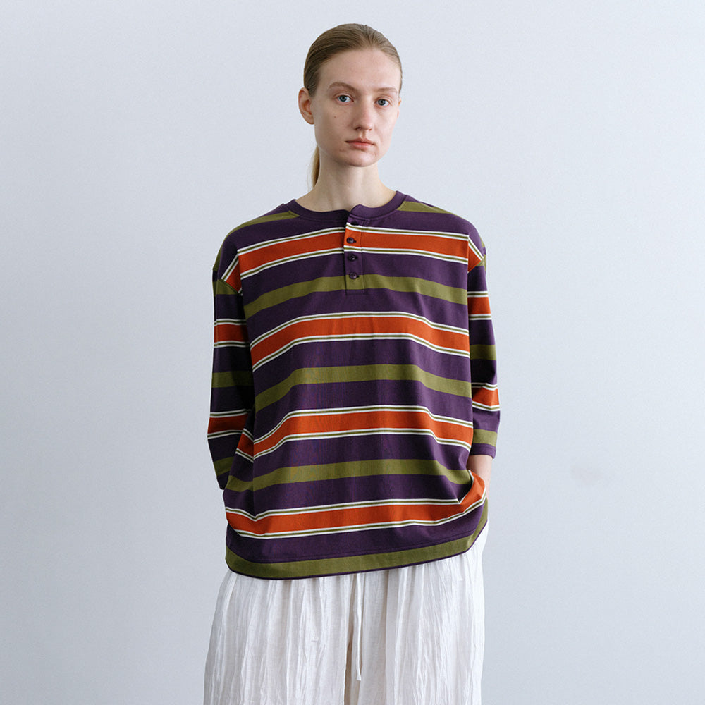 Moondal Arvon T-Shirt in Purple Stripe