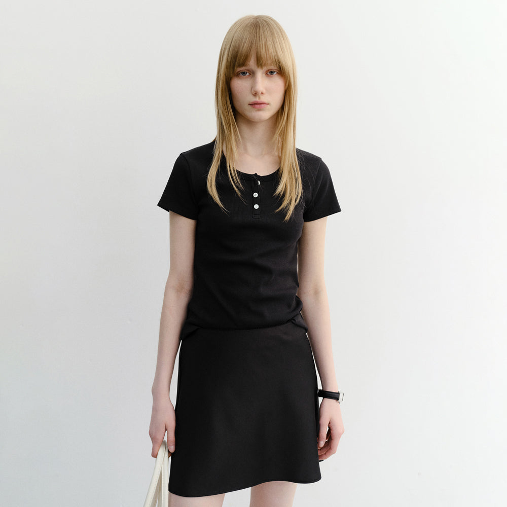 DUNST CLASSIC SCOOP NECK TOP BLACK_UDTS6B222BK