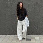 E.B.M (Edition by Michaa) [Yuju PICK] [Online exclusive] Vintage washed lettering overfit t-shirt EMQ5ETS200