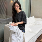 E.B.M (Edition by Michaa) [Yuju PICK] [Online exclusive] Vintage washed lettering overfit t-shirt EMQ5ETS200