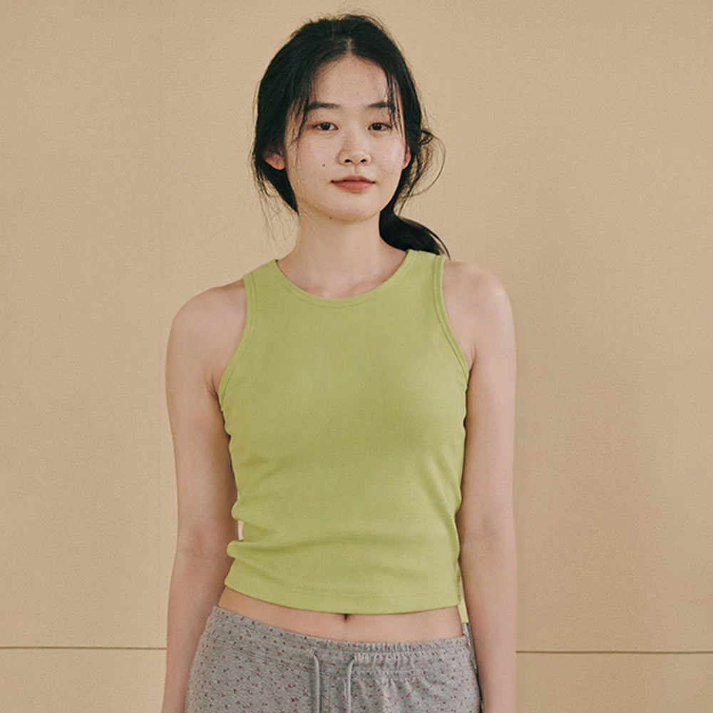 OGGITT APPAREL Basic cotton cap built-in tank top lime