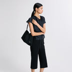 RE RHEE SHEER BELTED BLOUSE MIDNIGHT NAVY