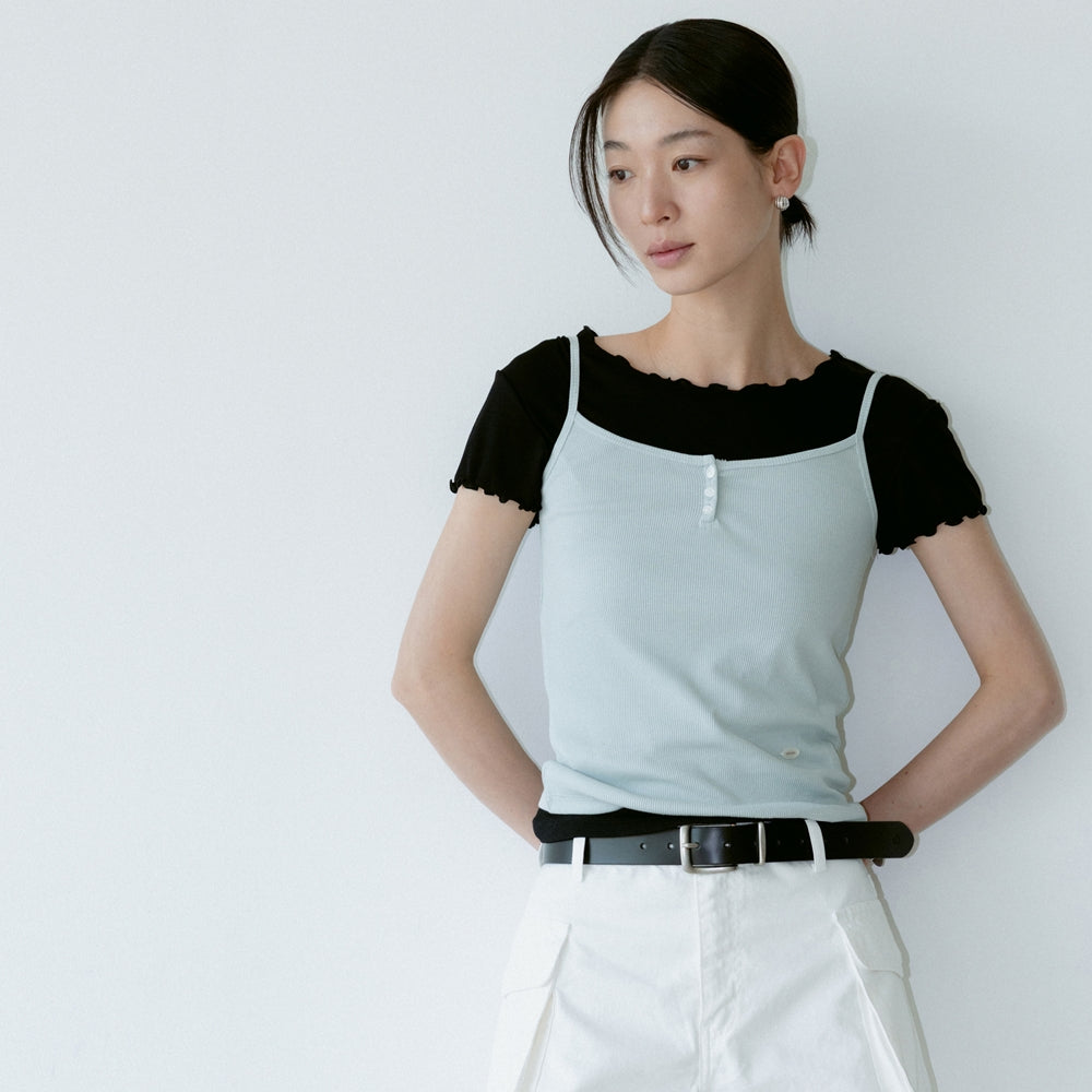 grayroom Button sleeveless top_3color
