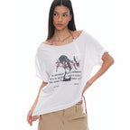 BLACKPURPLE Muse Off-Shoulder Tee_White