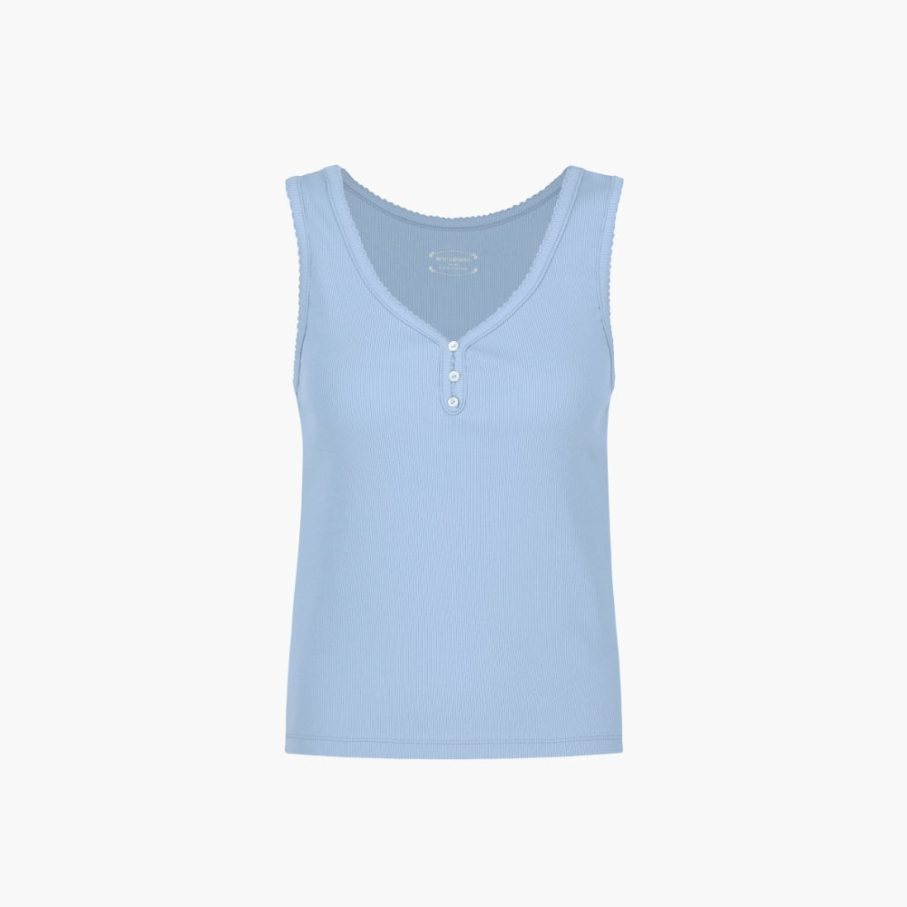 DEPOUND [Add color] pincoat henley neck sleeveless (6color)