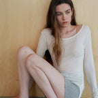 SEUREOUM Natural Linen Top_Cream