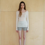 SEUREOUM Natural Linen Top_Cream