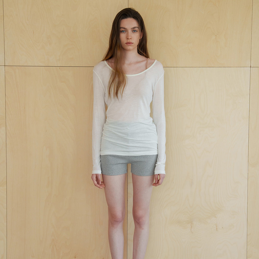 SEUREOUM Natural Linen Top_Cream