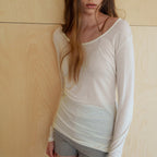 SEUREOUM Natural Linen Top_Cream