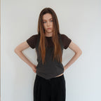 SEUREOUM Signature Slim-fit T-shirt_Chocolate