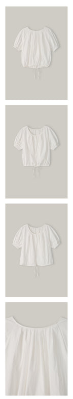 NOEUD Two-way Shirring Blouse (Ivory)